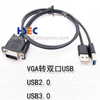VGA cable to headphone jack wire Flash line Printer line adapter For RT809F icsp lcd led USB RT809H emmc-nand flash Programmer