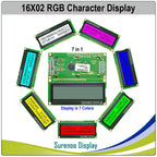 Surenoo 162 16X2 1602 5.0V Character LCD Module Display Screen LCM FSTN Positive Negative 7 RGB Colors Backlight
