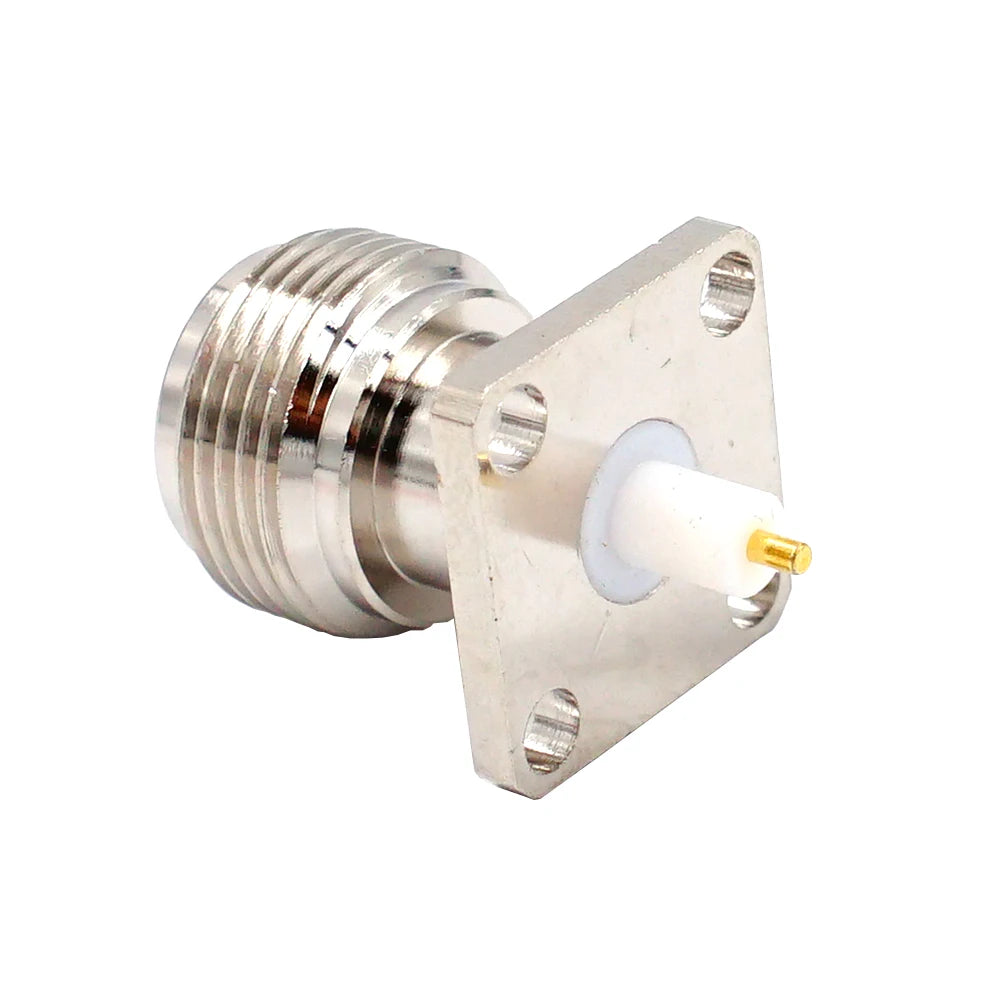 1Pcs N Female Jack 4-Holes Flange PTFE Solder Pannel Mount RF Adapter Connector