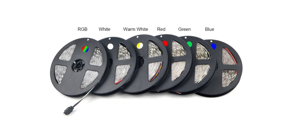 LED Strip 5050 5630 2835 RGB Lights 12V 5M Flexible Home Kitchen Decoration Lamp Waterproof 300 LED Tape Diode Ribbon 60LEDs/M