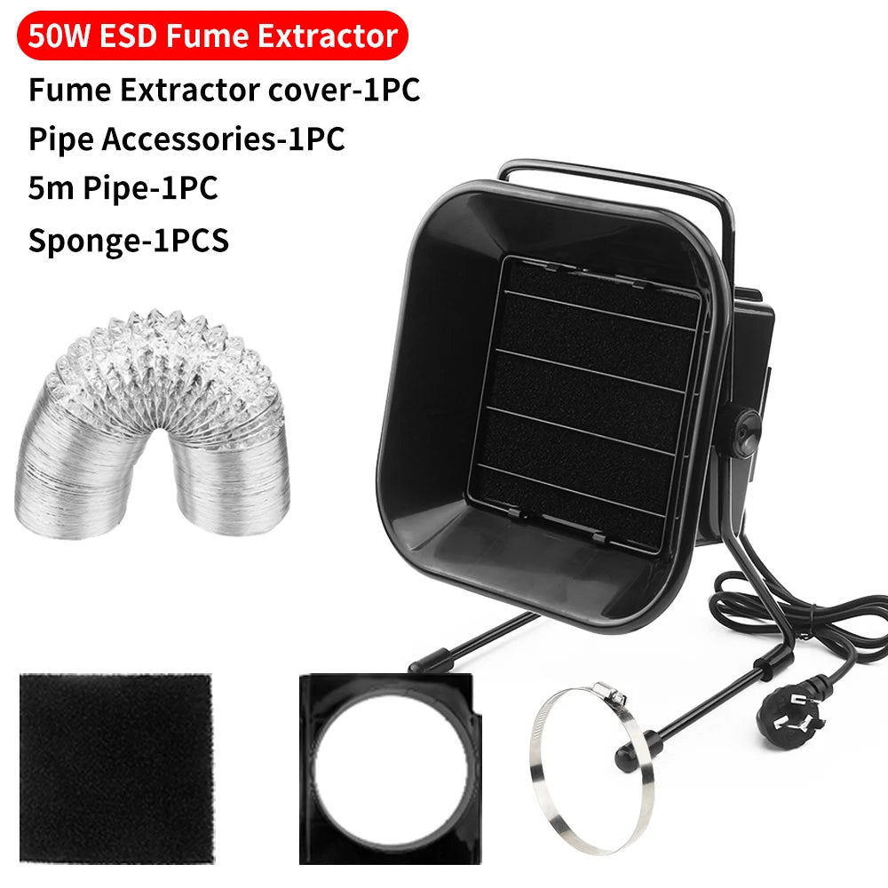 LUXIANZI 16/30/50/60w Solder Iron Smoke Absorber Set Smoking Instrument with Filter Sponge EU/US/UK Plug ESD Fume Extractor Kit