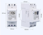 New Type Din Rail 2 Wire Weekly 7 Days Programmable Digital TIME SWITCH Relay Timer Control AC 220V 230V 12V 24V 48V 16A 30A