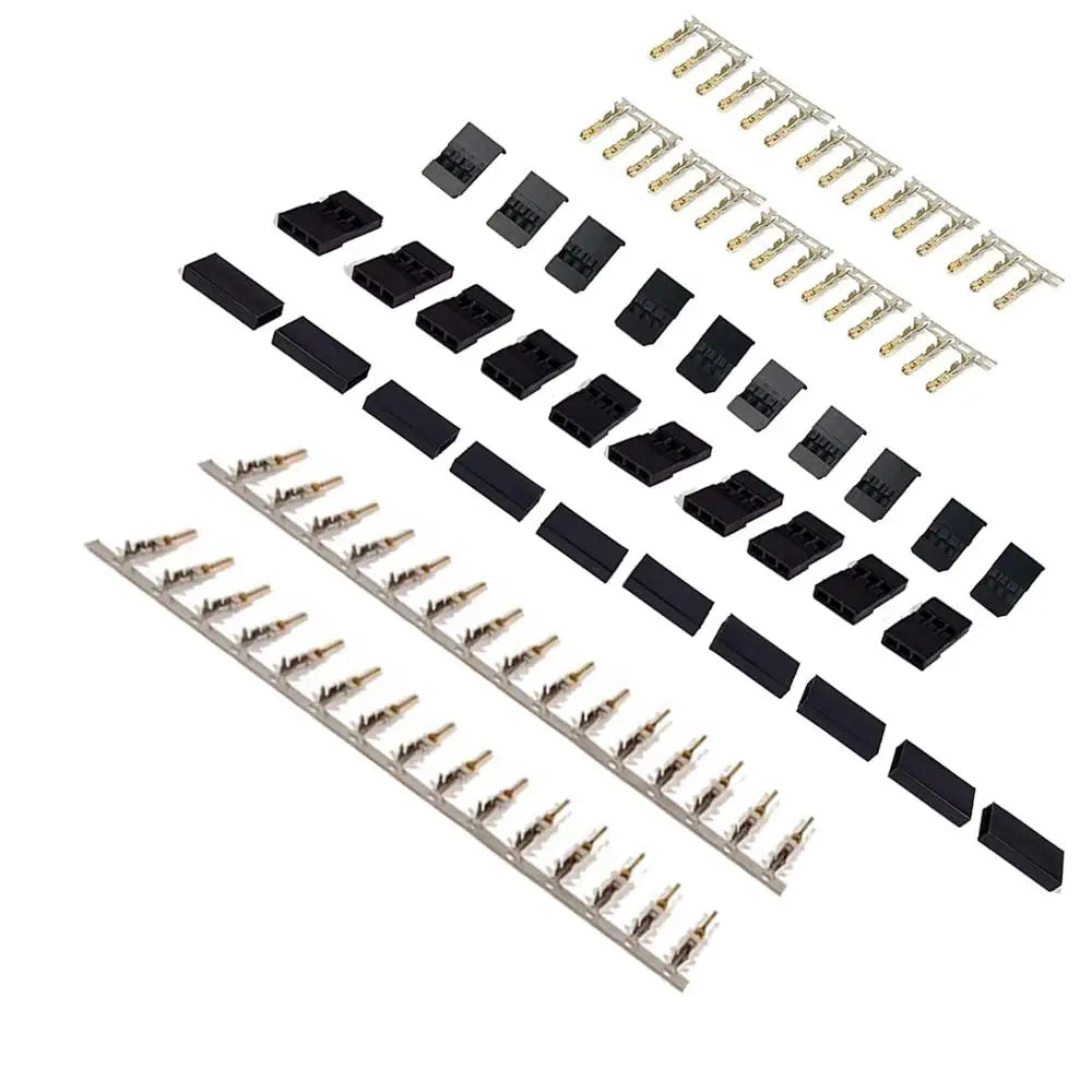5/10 Pairs Jr Futaba Servo Receiver Connector Plug with Lock and Male Female Gold Plated Terminals Crimp Pin Kit for RC Battery