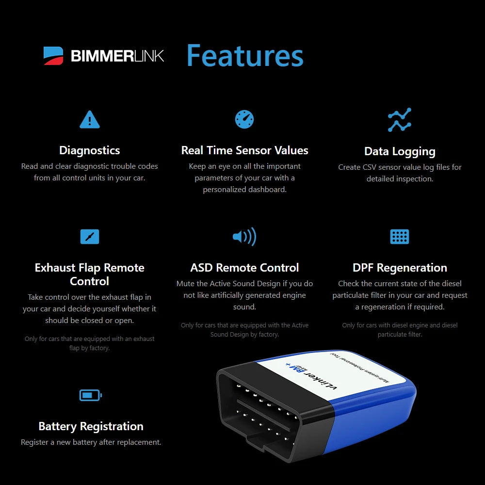 Vgate VLinker BM+ ELM327 V1.5 OBD2 Car Diagnostic Tool V1 5 Bluetooth 4.0 for Android iOS Auto Scanner for Bimmercode BT 4.0/3.0