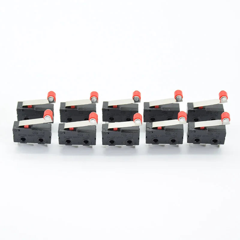 10Pcs Micro Limit Switch  Roller Lever Arm SPDT Snap Action LOT 3Pin With Roller Limit Switch Mini