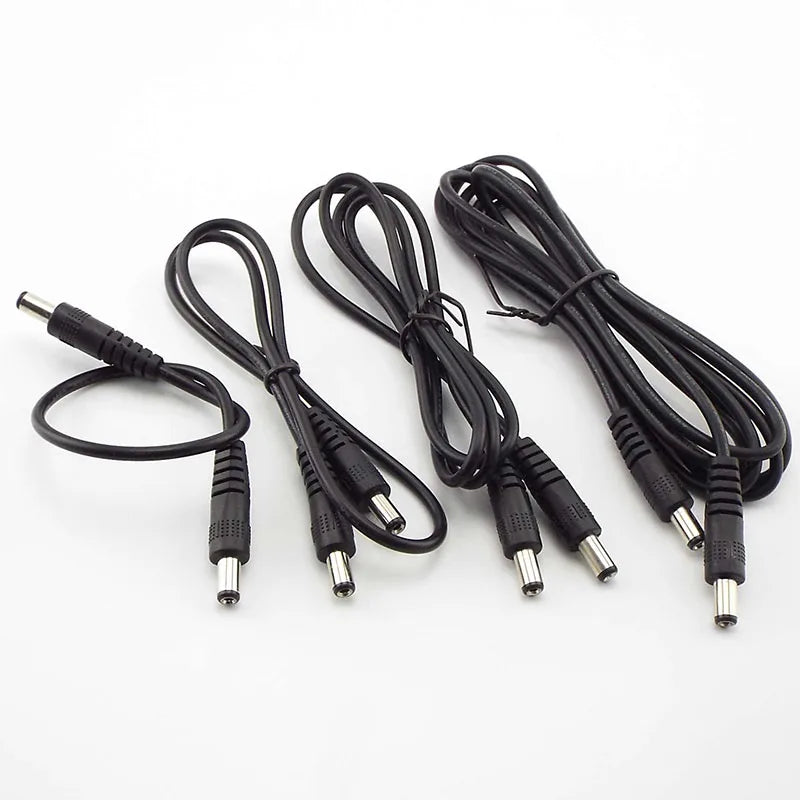 12V 3A DC male to male Power supply diy cord cable 5.5 x 2.1mm Male CCTV Adapter Connector Power Extension Cords 0.5M/1M/2M