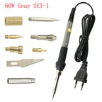 7 in 1 Wood Embossing Burning Carving Pyrography Pen Kit 60W / 80W Adjustable Temperature Soldering Iron Hand Operated Tools Set