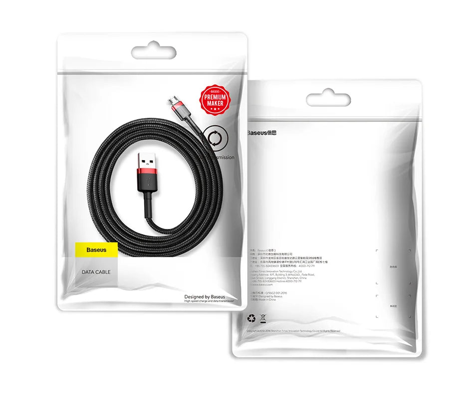 Baseus USB Micro Cable Quick Charge 3.0 Cable Fast Charging for Huawei P30 Xiaomi USB-C Charger Wire