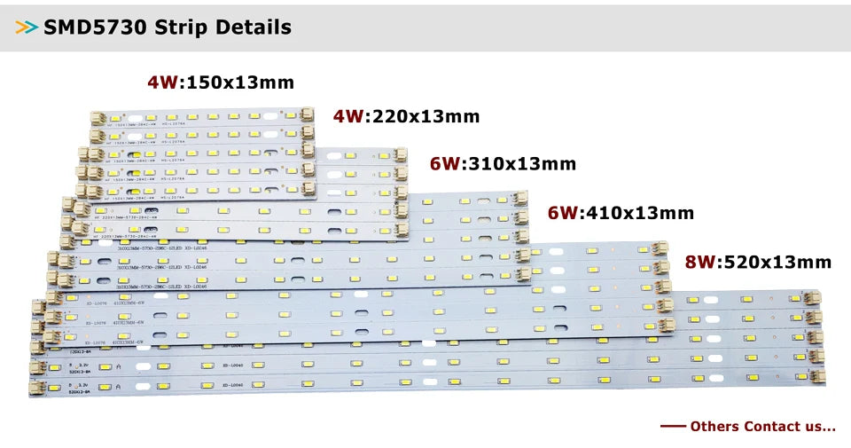 LED PCB 4W 6W 8W 220-520mm Length Bar Strip SMD5730 Aluminum Lamp Plate Ceiling/Tube Light Retrofit Ofiice Source Board Replace