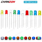 100Pcs 3mm 5mm Led Diode Flashing White Red Green Blue Yellow RGB Fast Slow Flash Diffused Clear Color Changing Light Emitting
