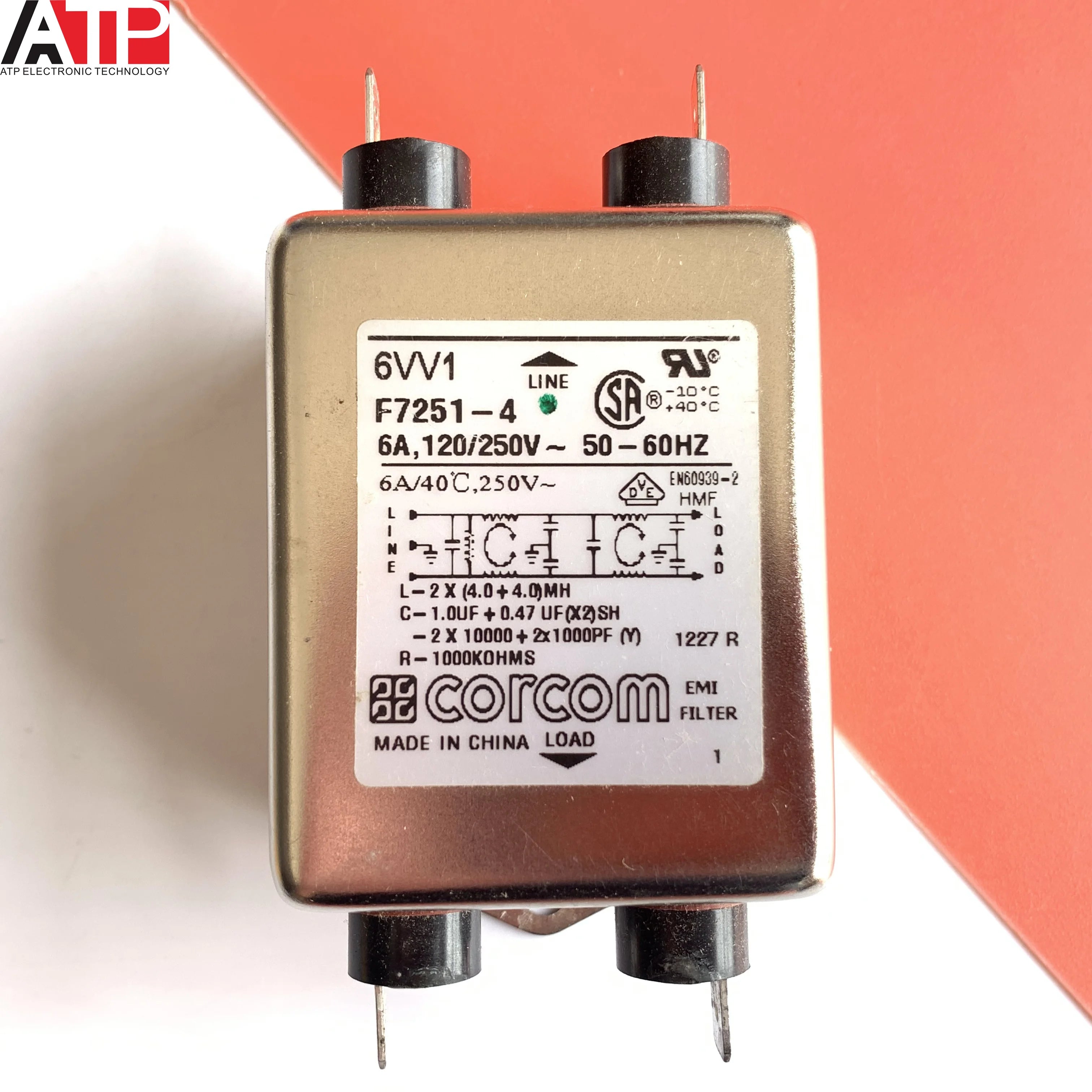 1PCS 6VV1 F7251-4 import anti electromagnetic interference EMI IEC filter 6A original genuine support wholesale