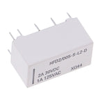 New 1PCS 2x1x1cm 5V Coil Bistable Latching Relay DPDT 30VDC 2A 1A 125VAC HFD2/005-S-L2-D Realy