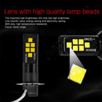 2pcs H3 LED Fog Light Bulb DC 12V 3030 SMD Car Fog Light Super Bright DRL Driving Lamp Built-in 5 Color Optional Headlight Bulb