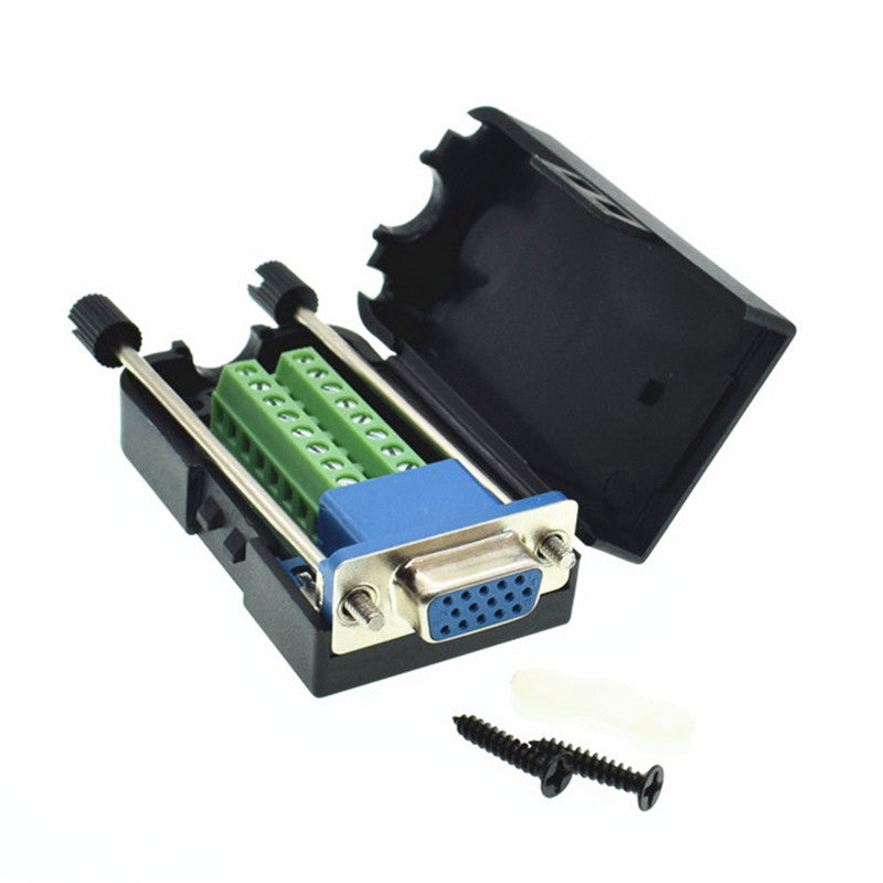 D-SUB DB15 VGA Male/Female 3 Rows 15 Pin Plug Breakout Terminals Screw Type DIY Connector