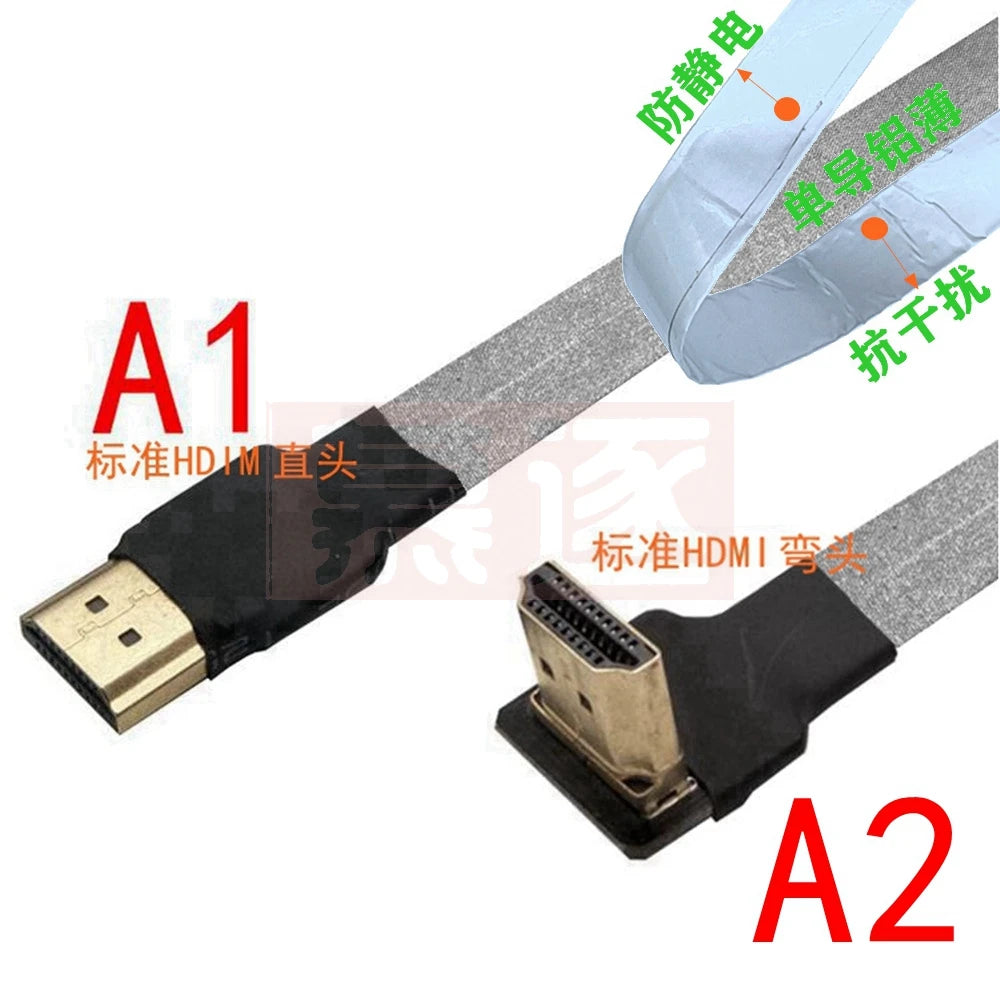 FPV Micro Mini HDTV-Male 90 Degree Connector FPC Flexible Flat HD Ribbon Cable FFC Pitch 20pin For Drone Gopro DSLR Gimbal Kit
