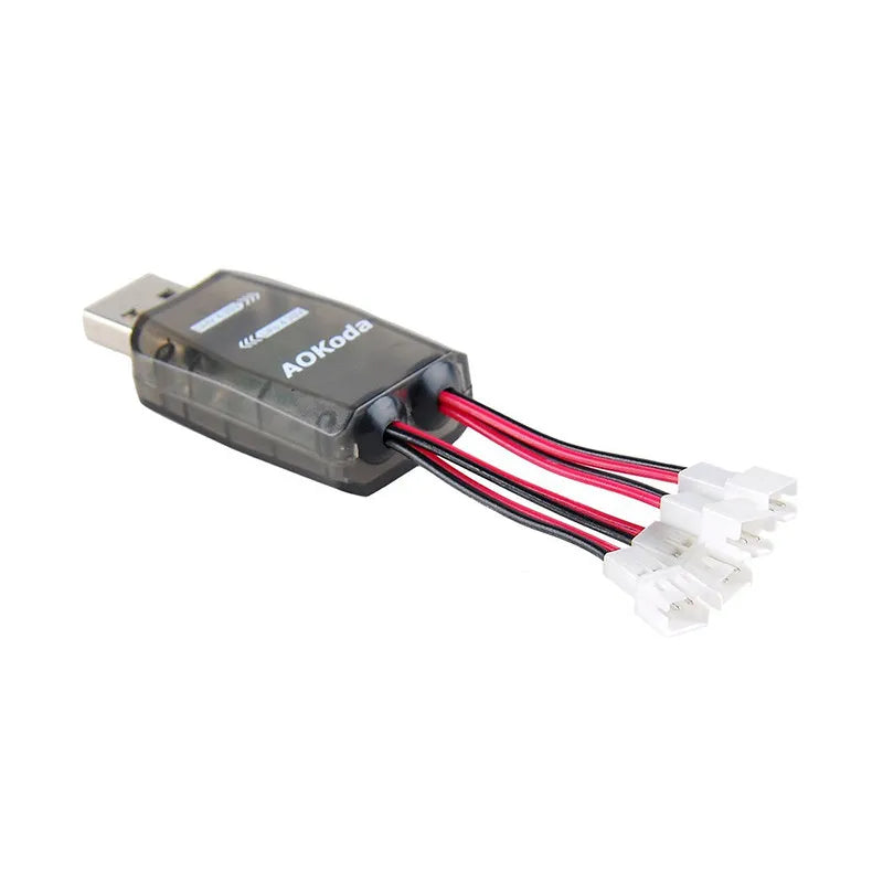 1pcs AOKoda CX405 4CH Micro USB Battery Charger Support 1S LiPo/LiHv 4.2V/4.35V Battery For RC Helicopter Airplane Toys Drone