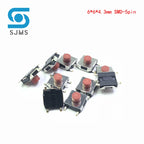 20/100PCS/LOT 6*6*2.5 / 3.1 / 3.7 / 4.3 mm SMD Switch 4 / 5 Pin feet Touch Micro Switch Push Button Switches Red 6X6 Tact Switch