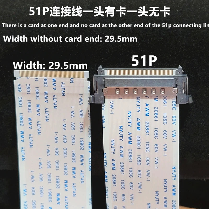41/51Pin FFC FPC Cable 0.5mm Pin Pitch 1080P 4k HDTV 41P 51P FFC flexible flat cable Length 500mm 41Pin 51Pin double-end