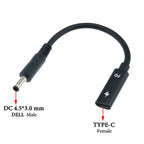 Cltgxdd USB 3.1 Type C Female to 4.0*1.35 5.5*2.5 4.5*3.0 4.0*1.7mm Male DC Plug Jack PD Power Charger Adapter Connector Cable
