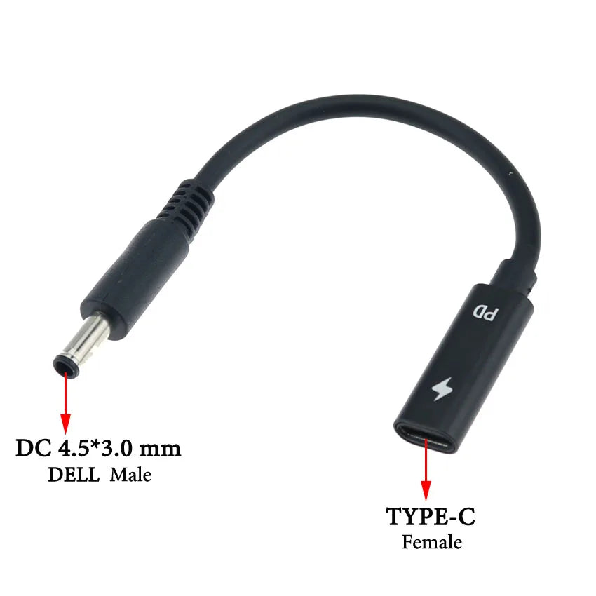 Cltgxdd USB 3.1 Type C Female to 4.0*1.35 5.5*2.5 4.5*3.0 4.0*1.7mm Male DC Plug Jack PD Power Charger Adapter Connector Cable