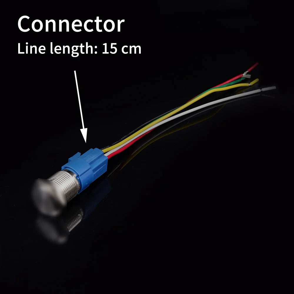 16/19/22mm Custom Metal Push Button Switch with Wire Laser Luminous Waterproof Latching Momentary 12V 220V 5V Motorcycle Switch