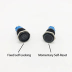 Black Metal Push Button Switch Start Stop 12/24/220V 16/19/22mm Connected LED Backlit Rocket Power Controller Momentary/Latching