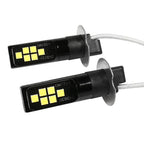 2pcs H3 LED Fog Light Bulb DC 12V 3030 SMD Car Fog Light Super Bright DRL Driving Lamp Built-in 5 Color Optional Headlight Bulb
