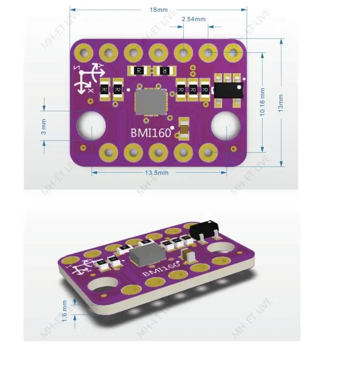Estardyn BMI160 Latest Stance Accelerometer Gyroscope module 6 Dof inertial Measurement Sensors