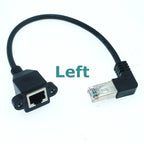 High Quality 90 Degree 8P8C FTP STP UTP Cat5 RJ45 Male to Female With Screw LAN Ethernet Computer Network Extension Cable