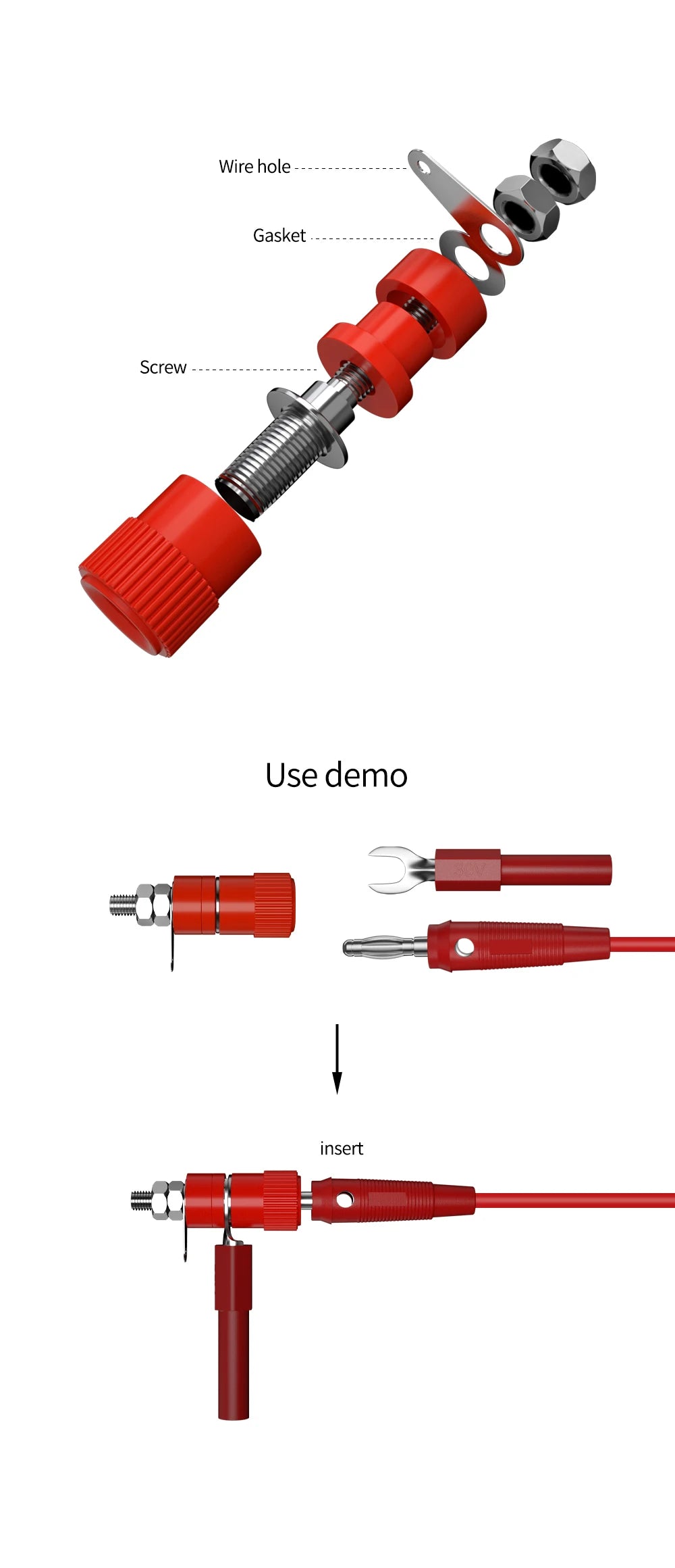JZDZ 10pcs 4mm Banana Socket Binding Post Nut Banana Plug Jack Electrical Connector Terminal DIY Parts J.50001