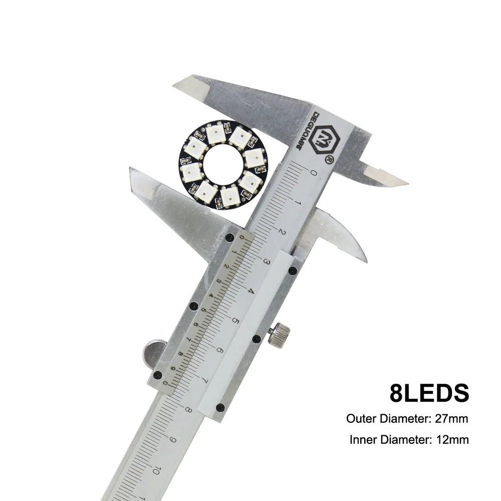 WS2812B 8/16/24/35/45 Leds Pixel Ring Addressable Led Modules WS2812 IC RGB Full Color Round Led Circle DC5V