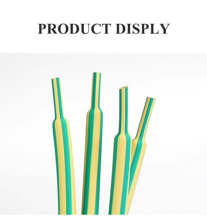 1M 3:1 Heat Shrink Tube with Glue Adhesive Lined  Dual Wall Tubing Sleeve Wrap Wire Cable Kit Yellow Green Dual Wall