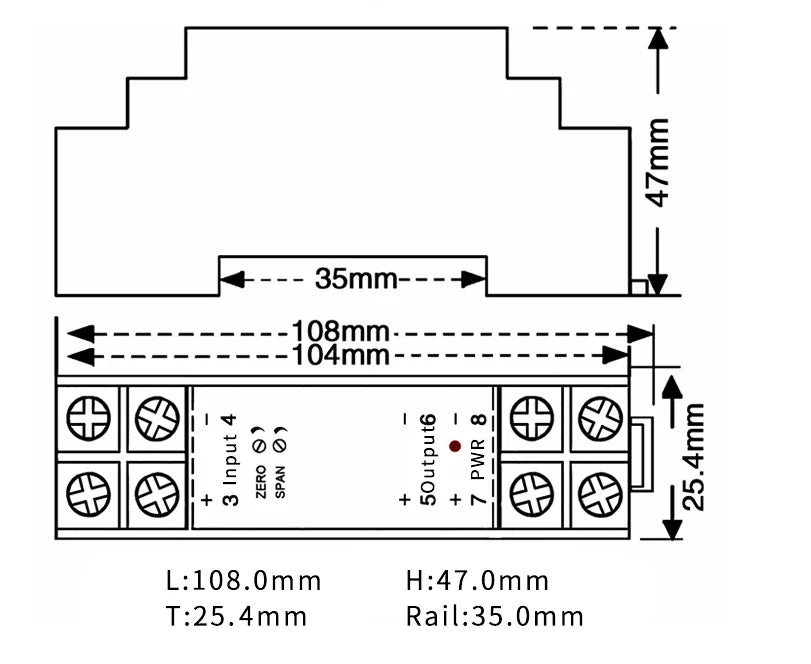DC Signal Converter 4-20mA 0-10V 0-20mA 50mA 75mV Signal Transmitter Current Voltage Transducer DC24V
