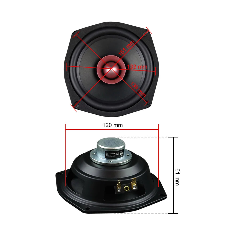 AIYIMA 2Pcs 5.25 Inch Hifi Full Range Speaker Units 4 8 Ohm 40W NdFeB Magnet Loudspaeker Home Theater Music Sound Speaker