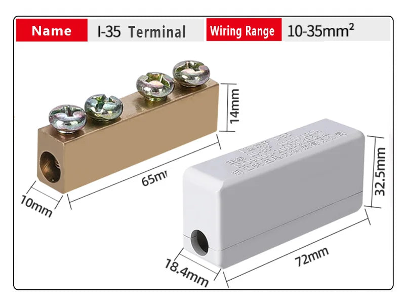 Terminal Block High Power I-Type Wire Cable Connector Quick Electrical Wiring Junction Box I-16/25/35/50  2.5-50mm2 80/120/150A