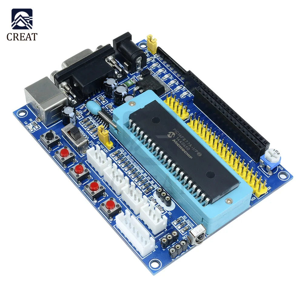 DC 12V PIC16F877A PIC Minimum System Development Board Emulator JTAG ICSP Program Minimum System Microcontroller Module