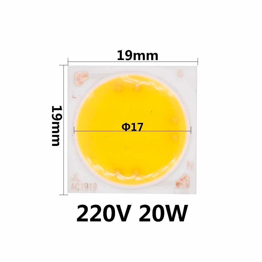 AC220V 10W 15W 20W New Ceramics COB LED Bulbs Chip Lamp Smart IC Good Quality Chip For Outdoor FloodLight DIY Warm White