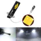 2pcs H3 LED Fog Light Bulb DC 12V 3030 SMD Car Fog Light Super Bright DRL Driving Lamp Built-in 5 Color Optional Headlight Bulb