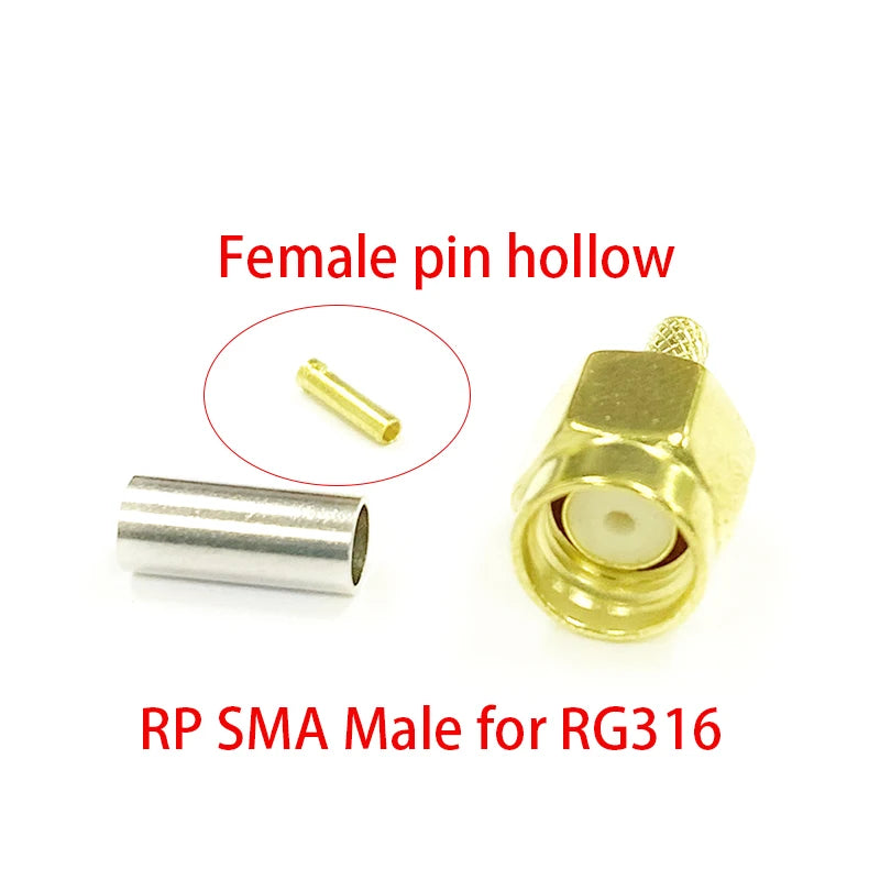 New 1- 10PCS SMA  Male Plug Female Jack /RP RF Coax Connector Crimp For LMR100 RG174 RG316 Cable Straight Goldplated Adapter