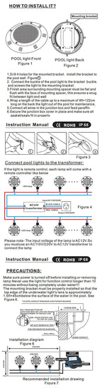LED Swimming Pool Lights RGB AC12V 12W 18W 25W 35W 45W IP68 Waterproof Lamp with Remote Controller for pool party