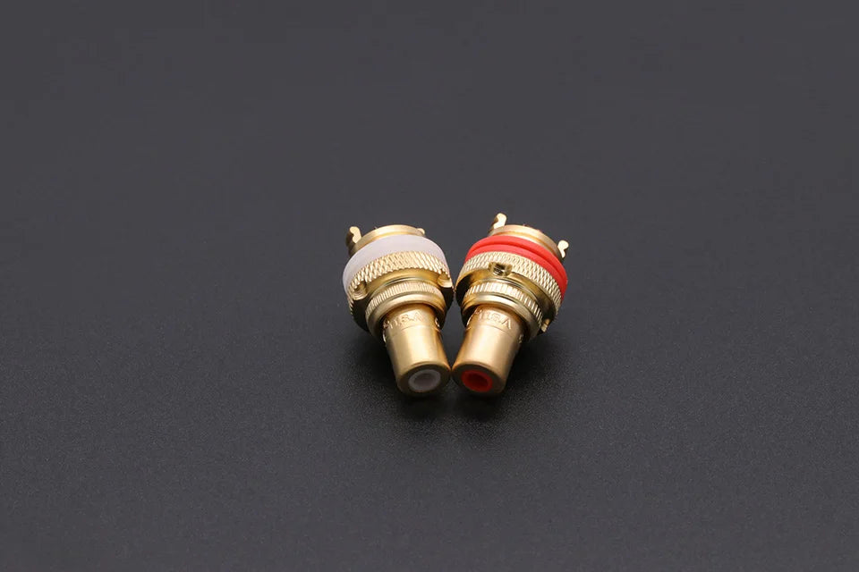 1pair/2pcs Luxury Gold plated RCA Jack Connector Panel Mount Chassis Audio Socket Plug Bulkhead with NUT Solder CUP 3Colors