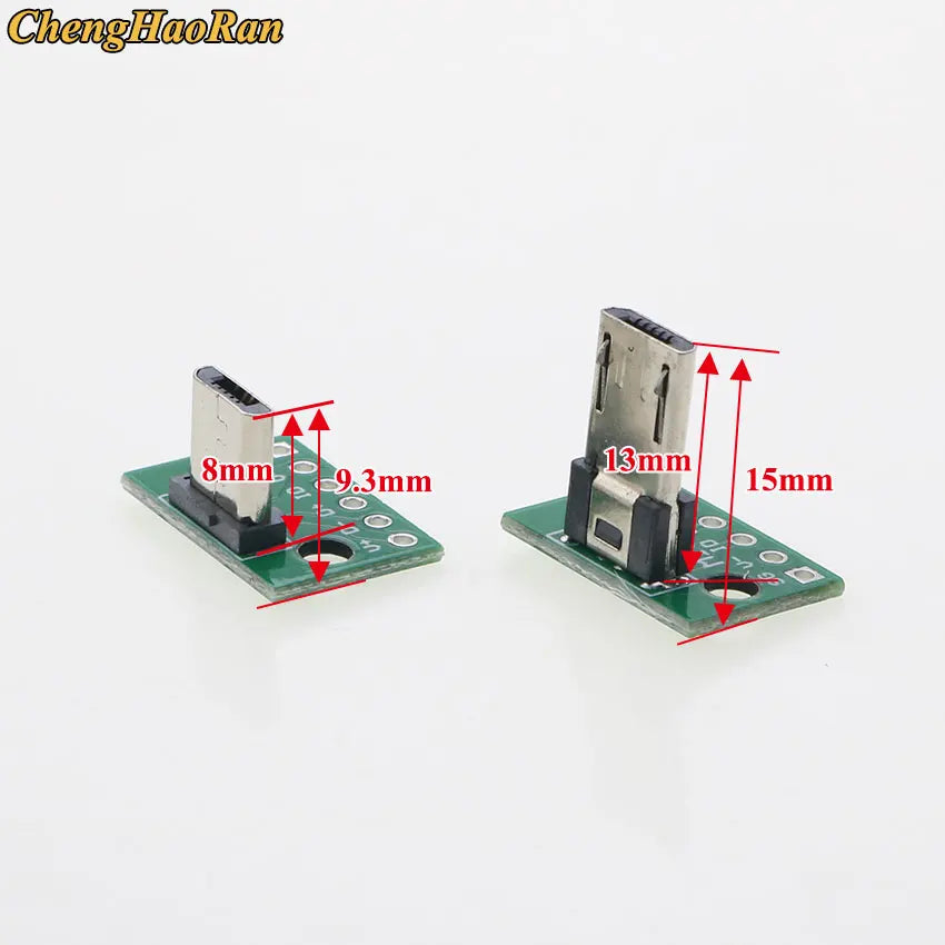 5PCS Vertical USB MiCroUSB Micro USB 2.0 Male Head Connector PCB Converter Adapter Breakout Board 180 Degree Vertical