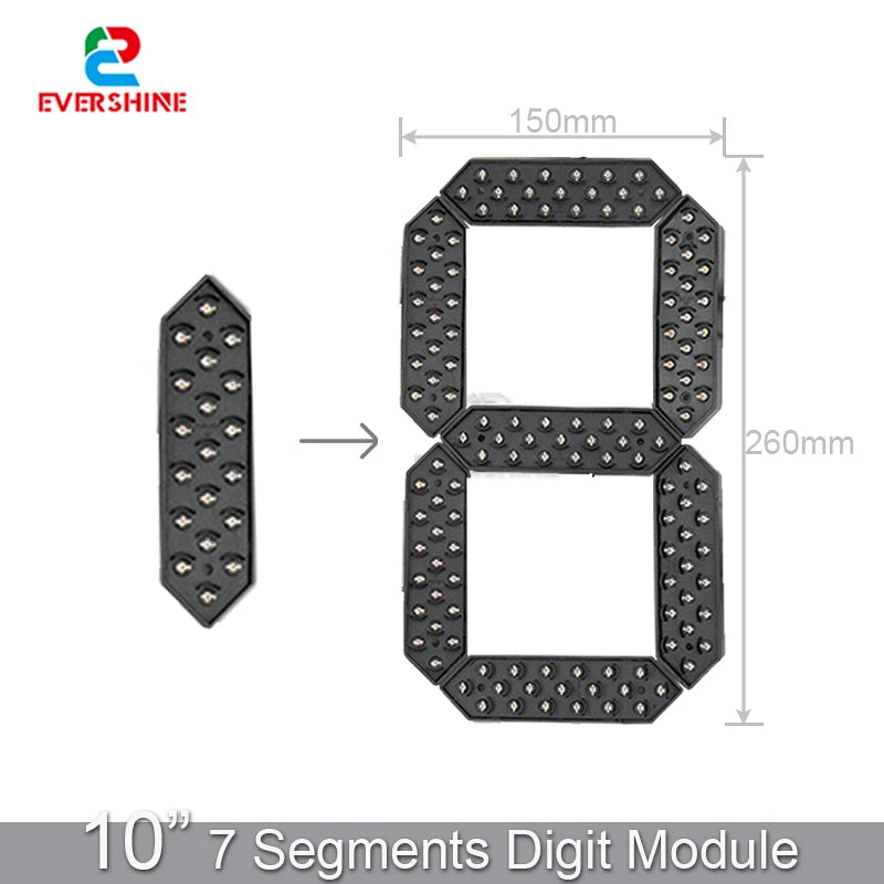 10 Inch 7 Segment Outdoor Waterproof Digital Number Panel For LED Gas Station Electronic Fuel Price Time And Temp Sign