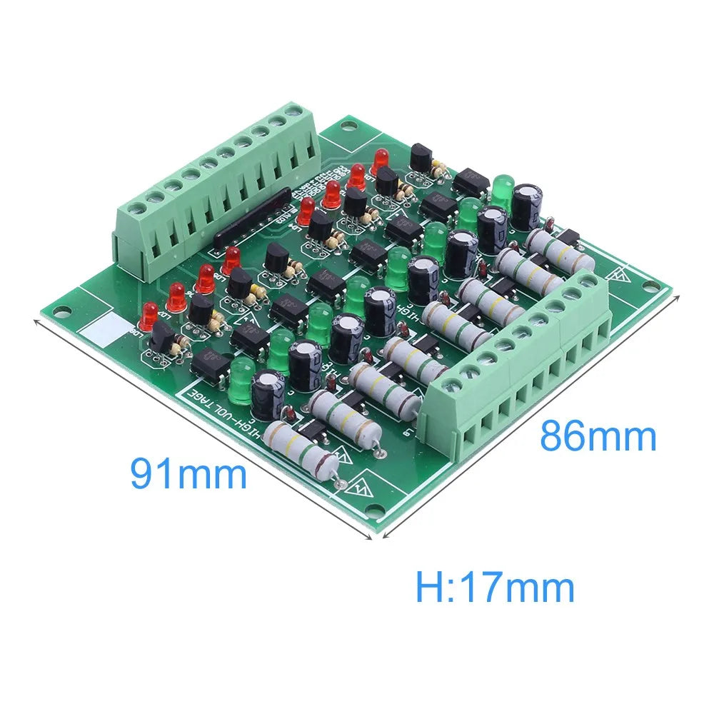 8 Channel Optocoupler Isolation Module Signal Voltage Converter PNP NPN Low High Level Output AC 110V 220V DC 3.3V 5V 12V 24V
