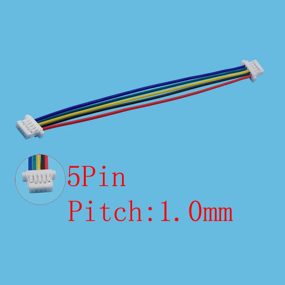 20Pcs JST SH1.0 1.0mm Pitch 2P 3P 4P 5P 6P 7P 8 Pin Female to Female Double Head Cable Wire Connector Length 10cm 28AWG