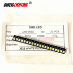 10PCS LUW E6SG LUWE6SG 3528 WHITE LED ( 7000K ) PLCC-4 30mA 3.3V 2100mcd SMD LED Common Cathode