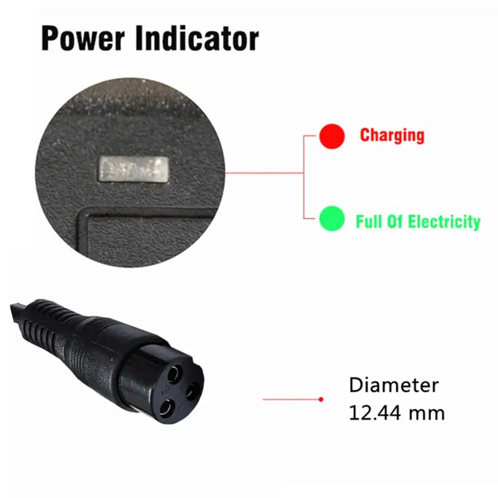 54.6V 3A Electric Bike Lithium Battery Charger for 48V Lithium Battery Pack 3 Pin GX16 Connector