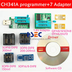 New ch341a bios usb programmer sop8 test clip soic8 sop16 1.8V adapter w25q64 mx25l6405 mx25l6405d 24 25 usb eeprom programmer