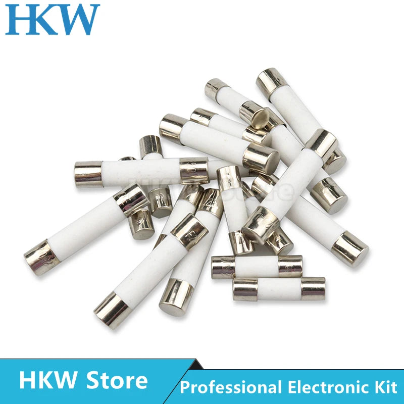 10pcs/lot 5*20mm 6*30mm Fast Blow Tube Fuses 250V 0.5A 1A 2A 3A 4A 5A 6A 6.3A 8A 10A 15A 20A 25A 30A AMP Fuse Ceramic Fusible