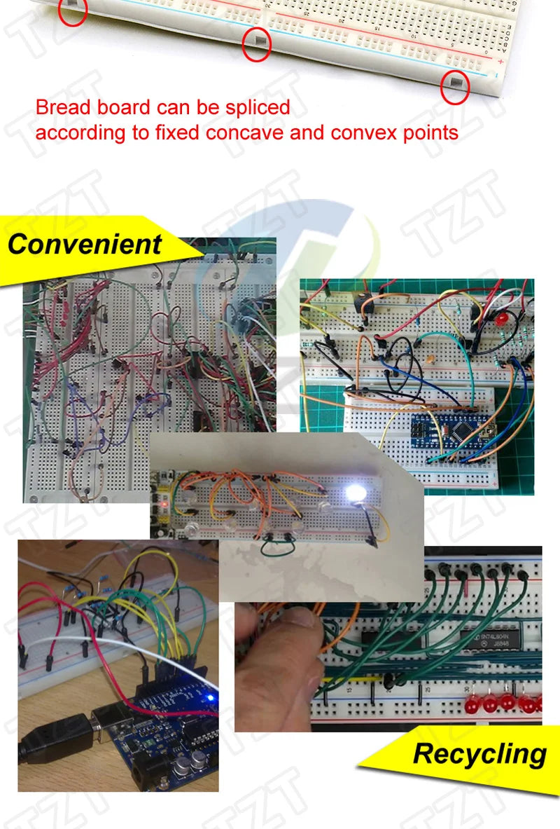 MB-102 MB102 SYB-170 Breadboard 400 830 Point Solderless Bread Board Test Develop For Dupont line DIY for arduino laboratory